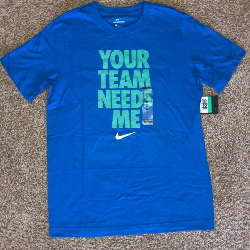 NWT boys NIKE blue t-shirt Sz XL